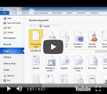 video lezione di youtube come realizzare il layout di una lettera in word 2010