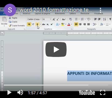 video lezione di youtube creazione di una lettera in word 2010