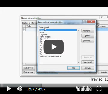 video lezione di youtube stampa unione in word 2010